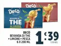 Deco Market Decò bevanda di the al limone offerta