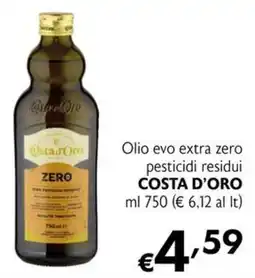 Eurospesa Olio evo extra zero pesticidi residui Costa d'Oro offerta