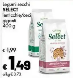 Supermercati Vinci Legumi secchi Select lenticchie/ceci giganti offerta