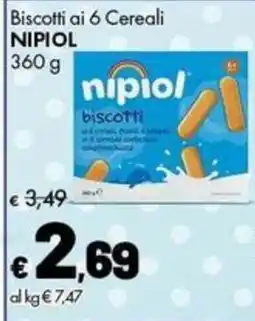 Supermercati Vinci Biscotti ai 6 Cereali Nipiol offerta