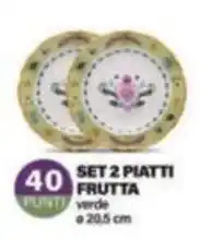 Proshop Set 2 piatti frutta verde offerta