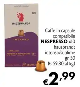 Eurospesa Caffè in capsule compatibile Nespresso hausbrandt offerta