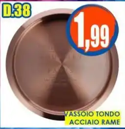 Giunigor Vassoio tondo acciaio rame offerta