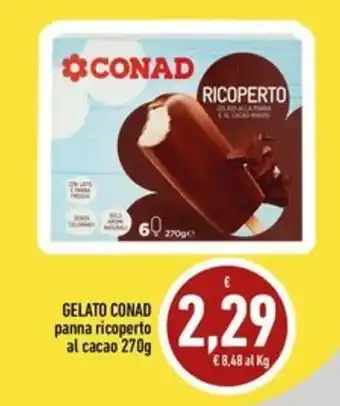 Gelato Conad panna ricoperto al cacao