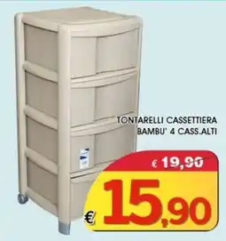Deter Shop Tontarelli cassettiera bambu' 4 cass.alti offerta