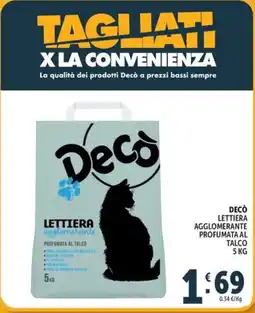 Deco Market Decò lettiera agglomerante profumata al talco offerta