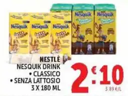 Deco Market Nesquik drink classico senza lattosio offerta
