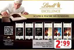 Deco Market Lindt Excellence Tavoletta di cioccolato fondente offerta