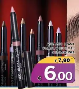 Deter Shop Astra Neo Drama ombretto stick mat shimmer linea offerta