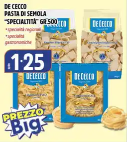 Big Food De Cecco pasta di semola specialità offerta
