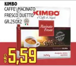 Big Food Kimbo Caffè Macinato Fresco Duetto offerta