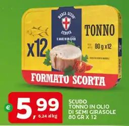 Extra Supermercati Scudo tonno in olio di semi girasole offerta