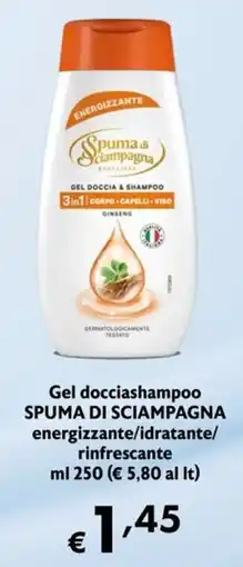 Eurospesa Gel docciashampoo Spuma di Sciampagna energizzante/idratante/rinfrescante offerta