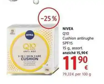dm drogerie markt Nivea Q10 Cushion antirughe SPF15 15g, assort. offerta