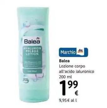 dm drogerie markt Balea Lozione corpo all'acido ialuronico 200ml offerta