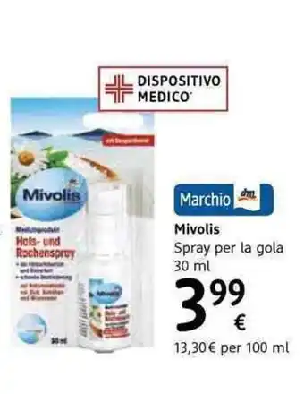 dm drogerie markt Mivolis Spray per la gola 30ml offerta