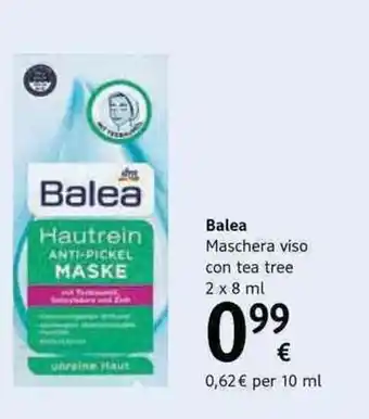 dm drogerie markt Balea Maschera viso con tea tree 2x8ml offerta