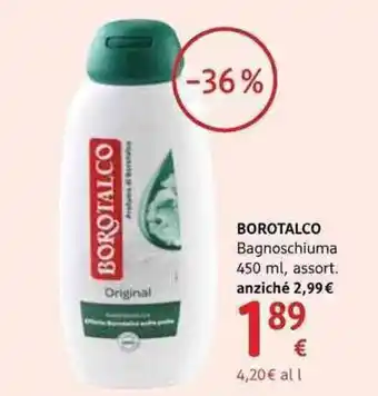 dm drogerie markt Borotalco Bagnoschiuma 450ml offerta