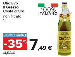 Carrefour Olio Evo Il Grezzo Costa d'Oro offerta