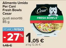 Carrefour Alimento Umidoper Cani Fresh Bowls Cesar offerta