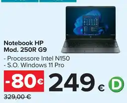 Carrefour Notebook HP Mod. 250R G9 offerta