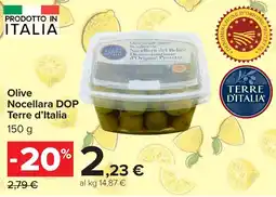 Carrefour Olive Nocellara DOP Terre d'Italia offerta