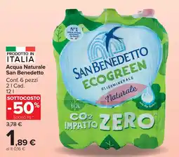 Carrefour Market Acqua Naturale San Benedetto Ecogreen offerta
