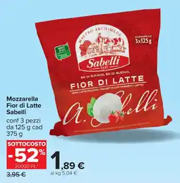 Carrefour Mozzarella Fior di Latte Sabelli offerta
