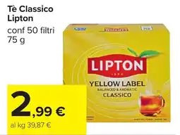 Carrefour Tè Classico Lipton offerta
