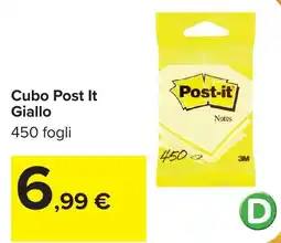 Carrefour Cubo Post It Giallo offerta