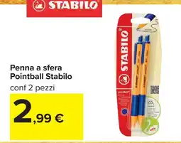 Carrefour Penna a sfera Pointball Stabilo offerta