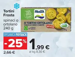 Carrefour Tortini Frosta spinaci o ortolano offerta
