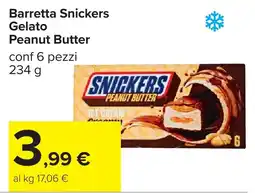 Carrefour Barretta Snickers Gelato Peanut Butter offerta