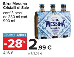 Carrefour Birra Messina Cristalli di Sale offerta