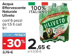 Carrefour Acqua Effervescente Naturale Uliveto offerta