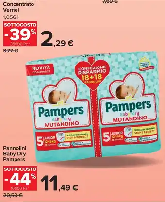 Carrefour Market Pannolini Baby Dry Pampers offerta