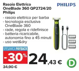 Carrefour Rasoio Elettrico OneBlade 360 Philips offerta