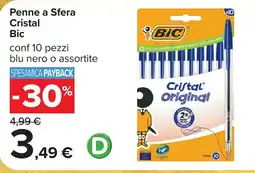Carrefour Penne a Sfera Cristal Bic offerta