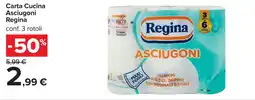 Carrefour Carta Cucina Asciugoni Regina offerta