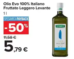 Carrefour Market Olio Evo 100% Italiano Fruttato Leggero Levante offerta