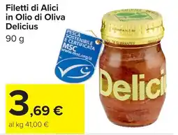 Carrefour Market Filetti di Alici in Olio di Oliva Delicius offerta