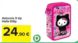 Carrefour Astuccio 3 zip Hello Kitty offerta
