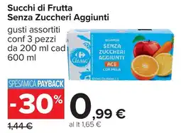 Carrefour Classic Succhi di Frutta Senza Zuccheri Aggiunti offerta