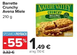 Carrefour Nature Valley Barrette Crunchy Avena Miele offerta