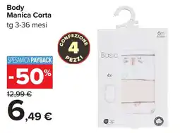 Carrefour Body Manica Corta Basic offerta
