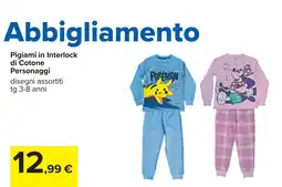 Carrefour Pigiama personaggi offerta