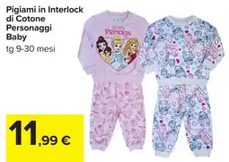 Carrefour Pigiama in Interlock di Cotone Personaggi Baby offerta