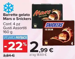 Carrefour Market Barrette gelato Mars o Snickers offerta