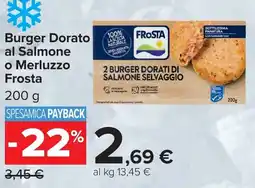 Carrefour Market Burger Dorato al Salmone o Merluzzo Frosta offerta
