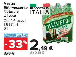 Carrefour Market Acqua Effervescente Naturale Uliveto offerta